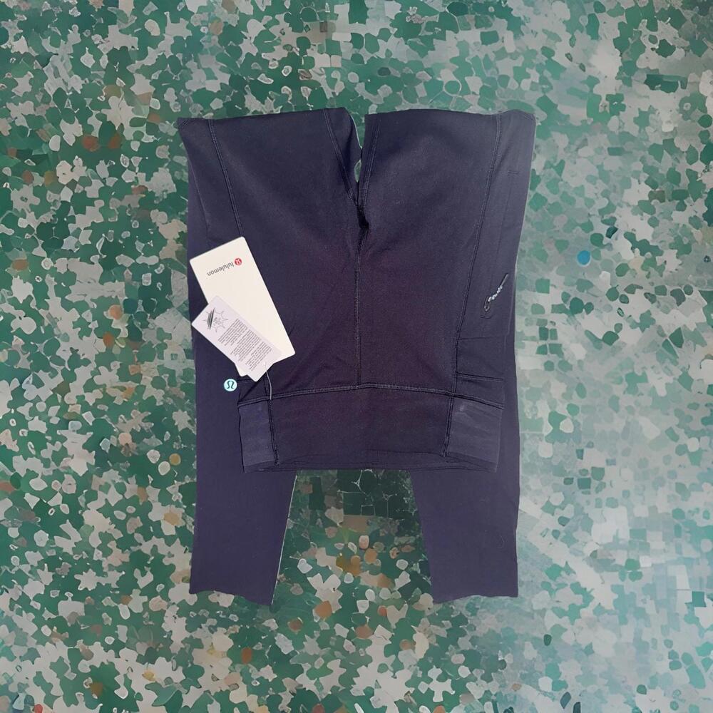 Lululemon Fast & Free High Rise Tight 25" Black Nulux Pocket Leggings Women Sz 4